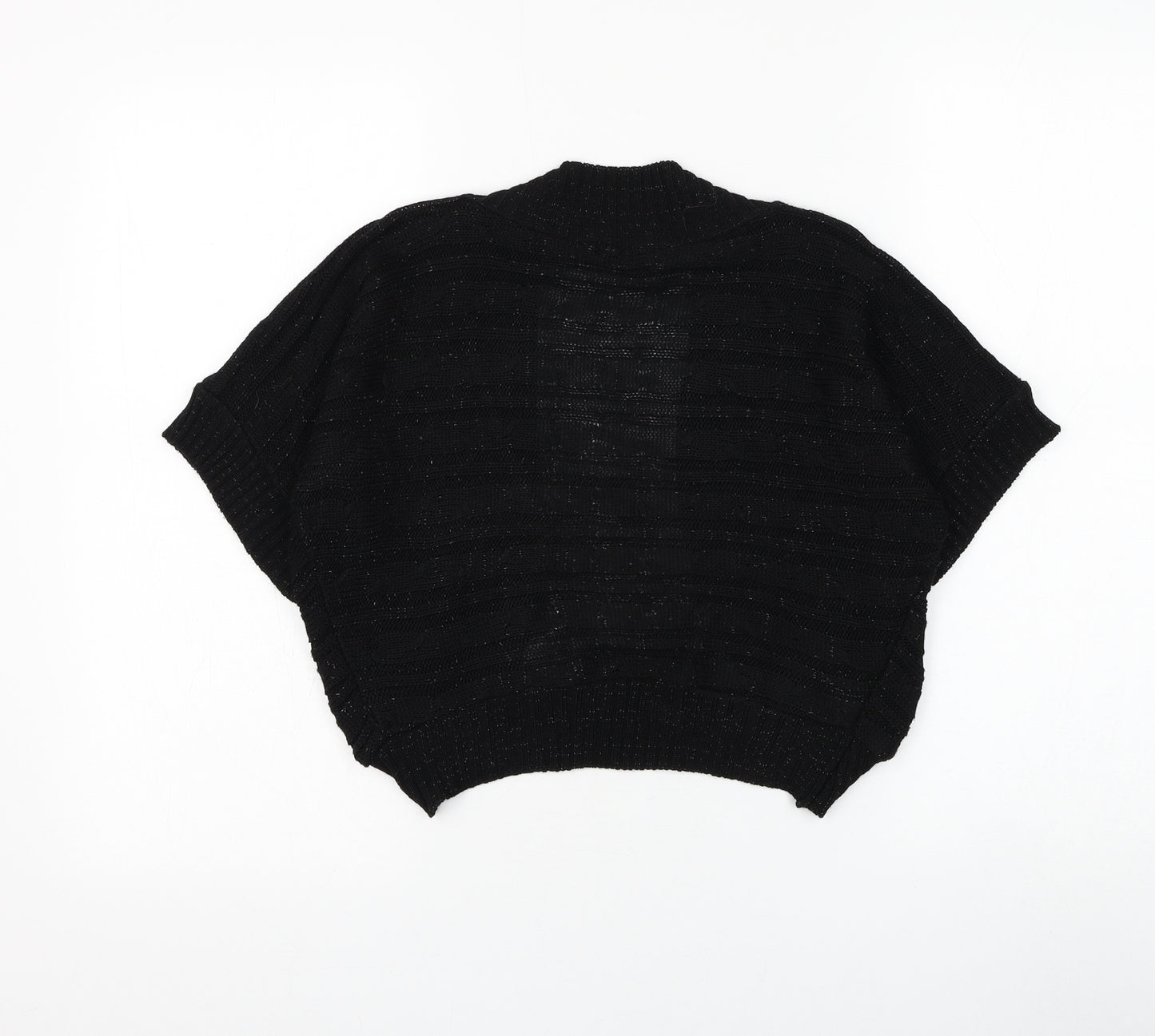 Influence Womens Black V-Neck Acrylic Cardigan Jumper Size S