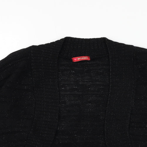 Influence Womens Black V-Neck Acrylic Cardigan Jumper Size S