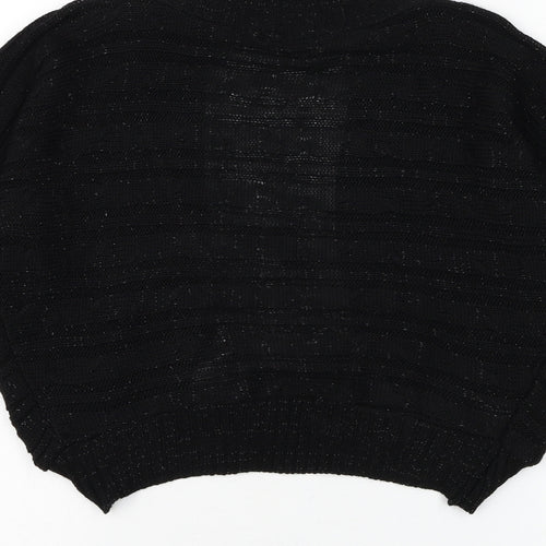 Influence Womens Black V-Neck Acrylic Cardigan Jumper Size S