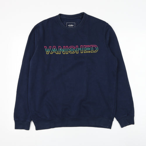 Pull&Bear Womens Blue Cotton Pullover Sweatshirt Size S Pullover - Vanished
