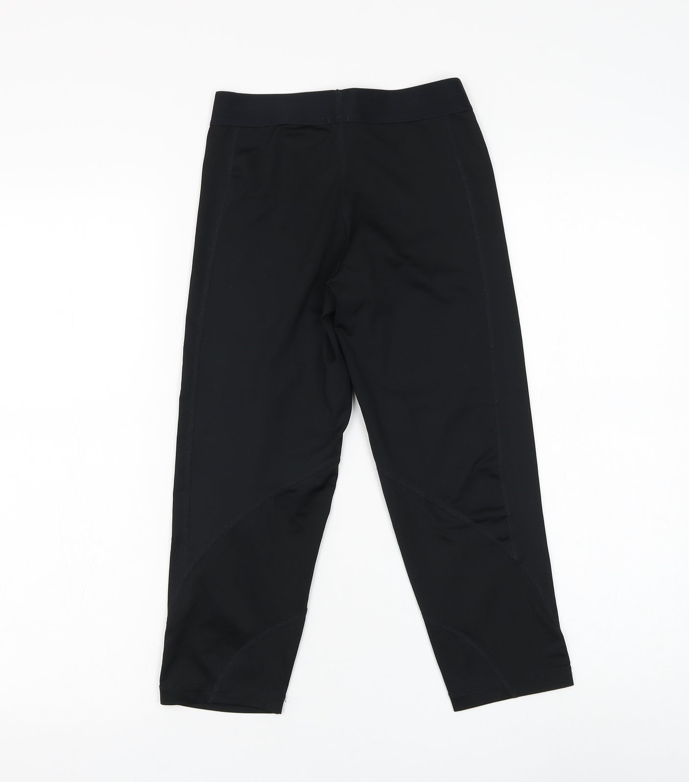 Nike Girls Black Polyester Cropped Trousers Size 12-13 Years Regular Pullover - Leggings