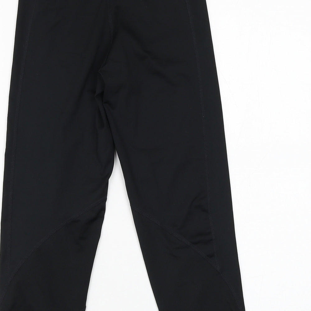 Nike Girls Black Polyester Cropped Trousers Size 12-13 Years Regular Pullover - Leggings