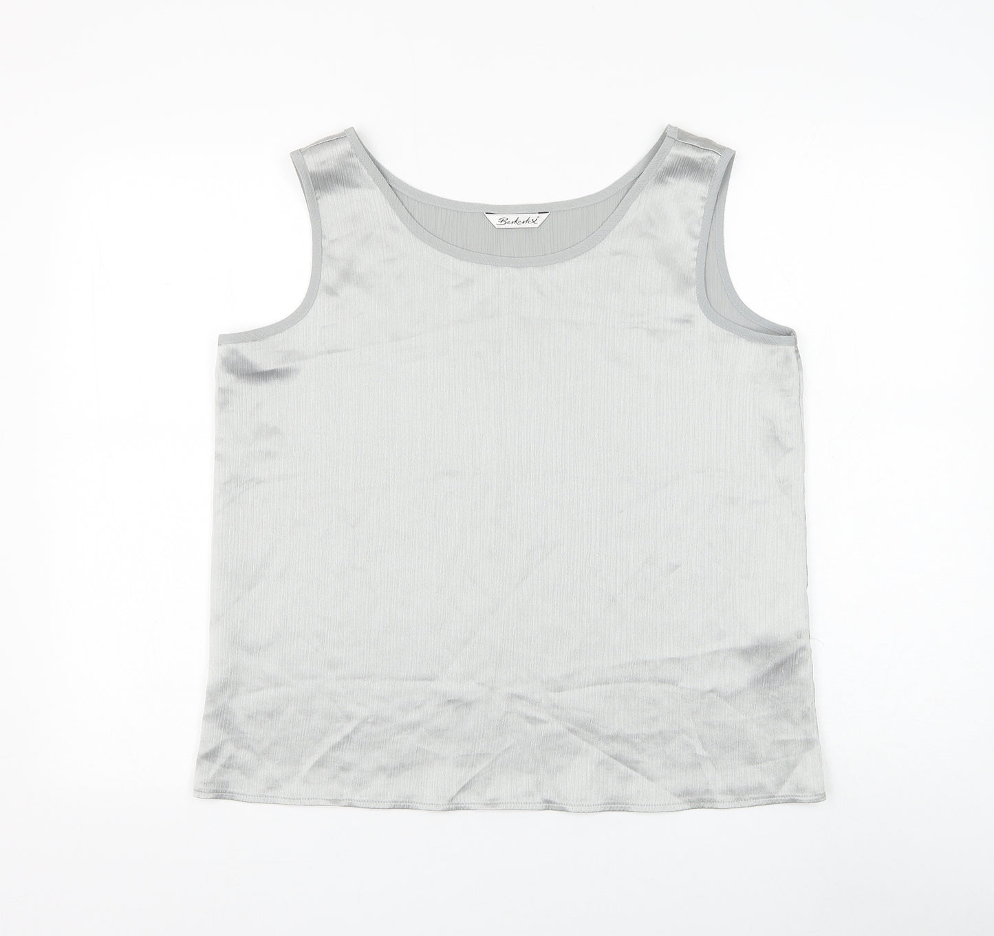 Berkertex Womens Silver Polyester Camisole Tank Size 14 Round Neck