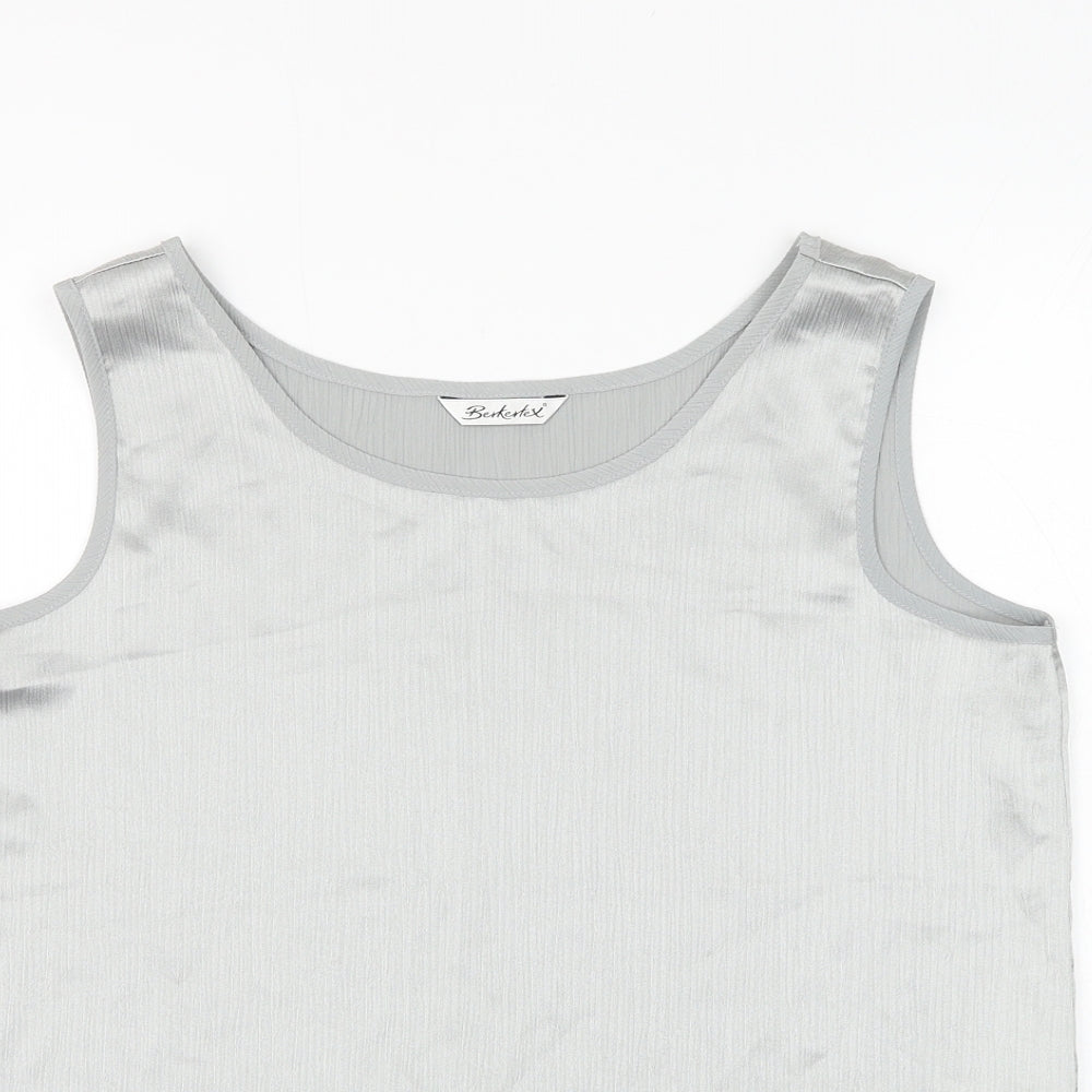 Berkertex Womens Silver Polyester Camisole Tank Size 14 Round Neck