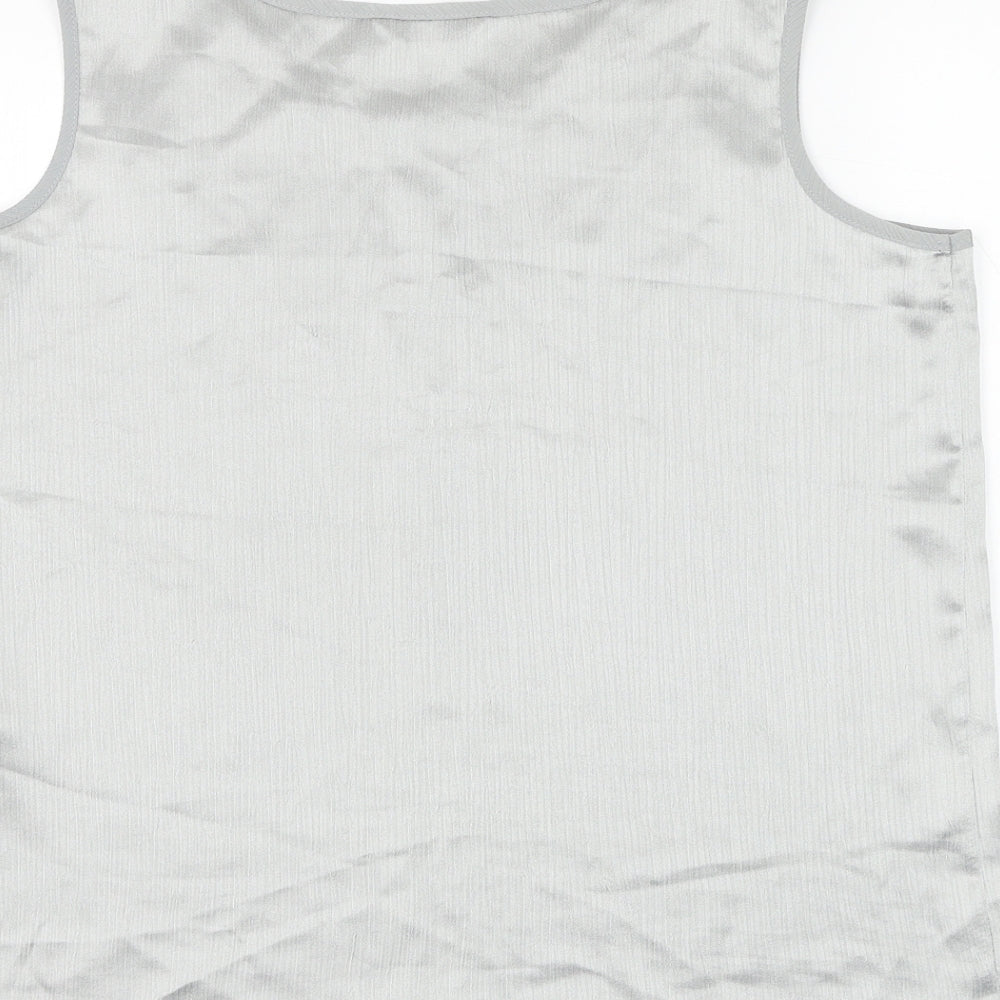 Berkertex Womens Silver Polyester Camisole Tank Size 14 Round Neck