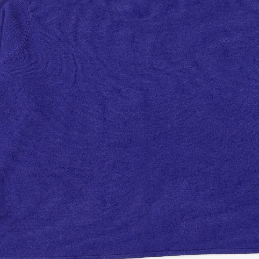 Bonmarché Womens Blue Round Neck Acrylic Pullover Jumper Size 16