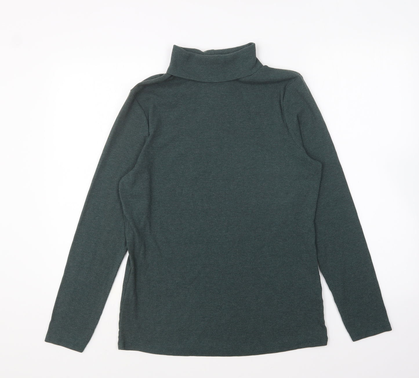 George Womens Green Roll Neck Cotton Pullover Jumper Size 16