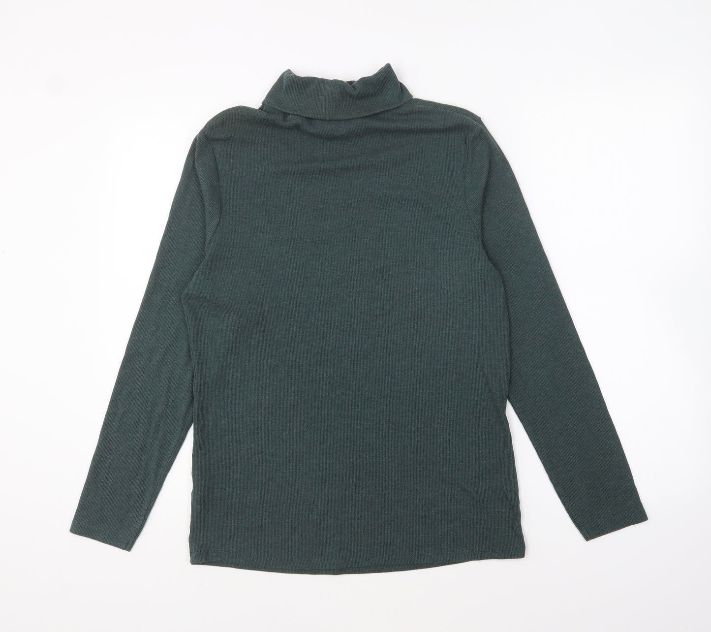 George Womens Green Roll Neck Cotton Pullover Jumper Size 16
