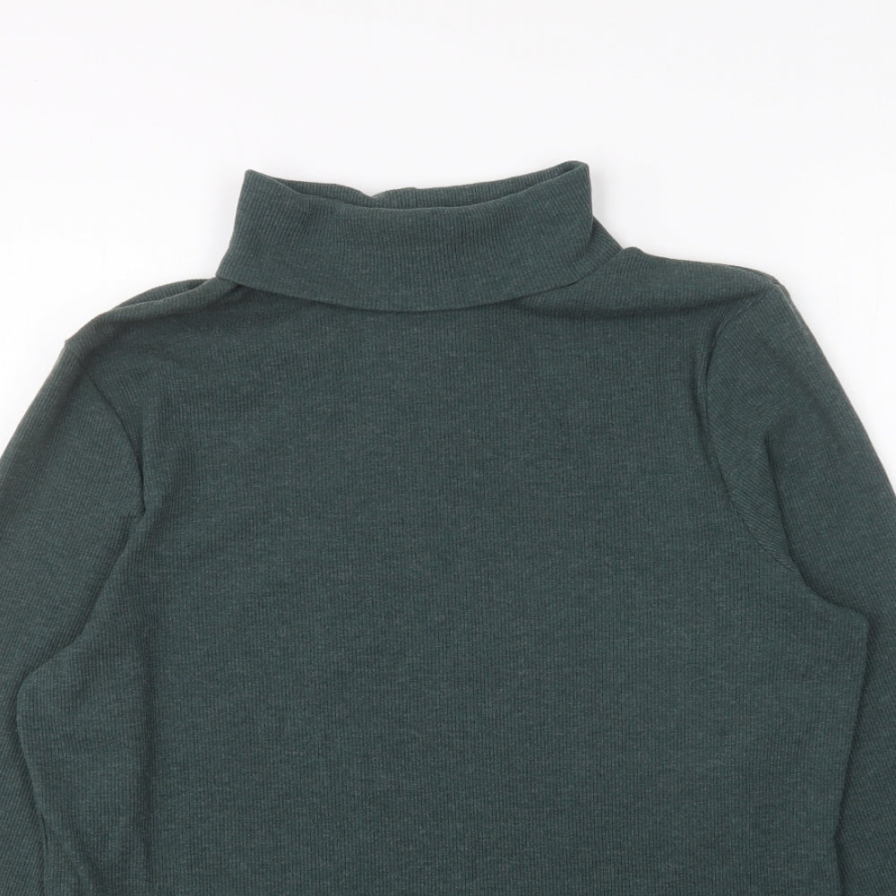 George Womens Green Roll Neck Cotton Pullover Jumper Size 16