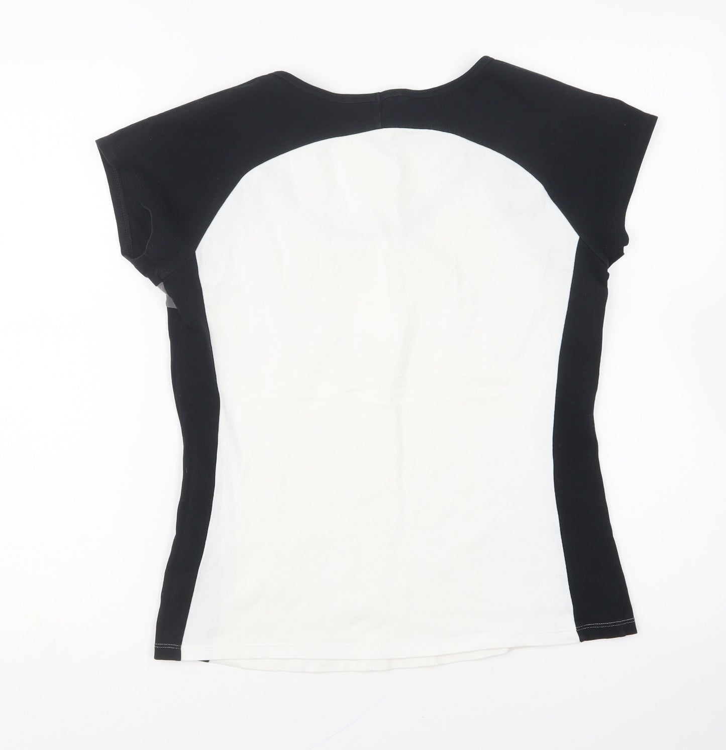 Marks and Spencer Womens White Cotton Basic T-Shirt Size 14 Round Neck