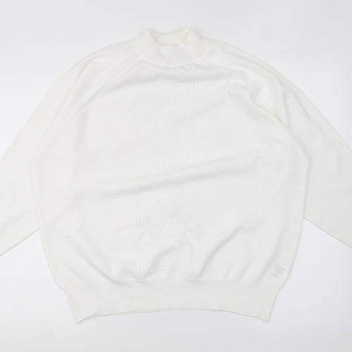 Berkertex Womens White Round Neck Polyester Pullover Jumper Size 20