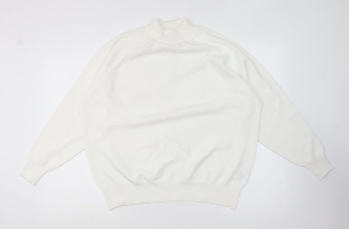 Berkertex Womens White Round Neck Polyester Pullover Jumper Size 20
