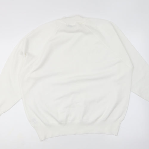 Berkertex Womens White Round Neck Polyester Pullover Jumper Size 20