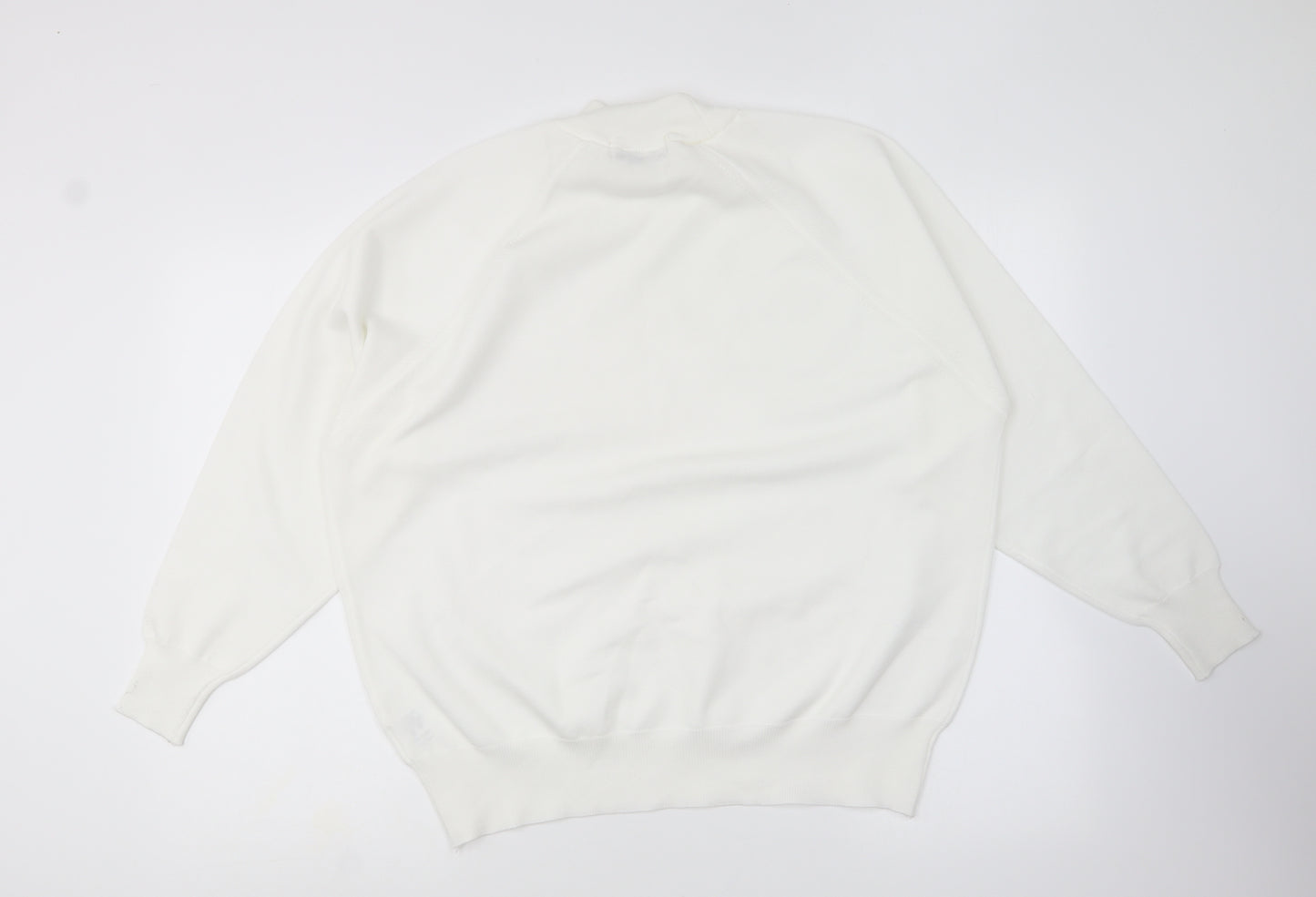 Berkertex Womens White Round Neck Polyester Pullover Jumper Size 20