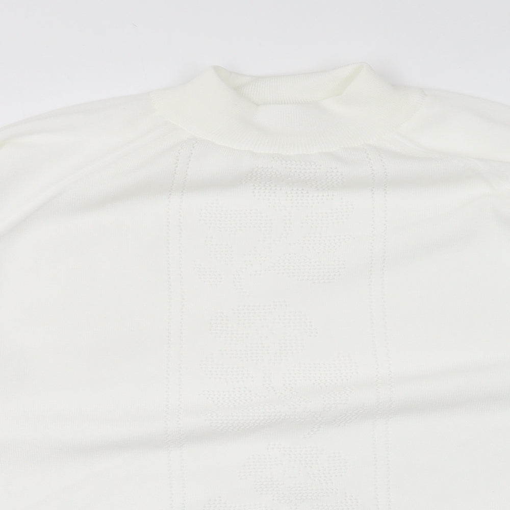 Berkertex Womens White Round Neck Polyester Pullover Jumper Size 20