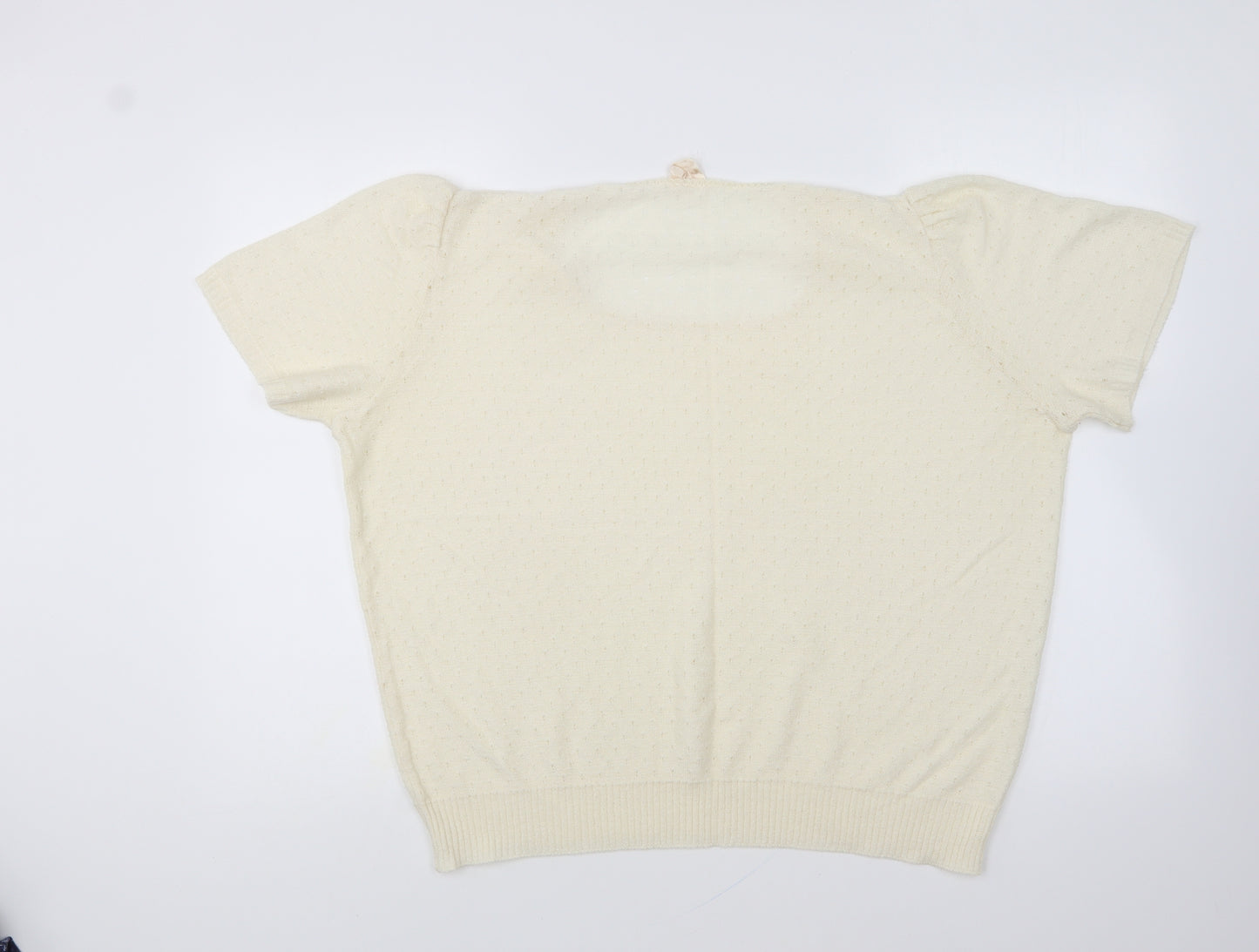 Duke Womens Ivory Round Neck Cotton Pullover Jumper Size 18
