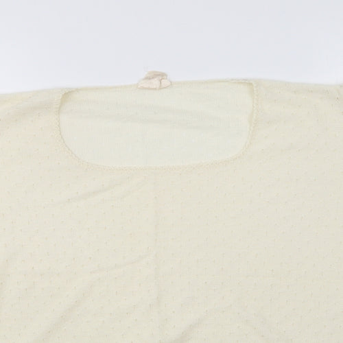 Duke Womens Ivory Round Neck Cotton Pullover Jumper Size 18