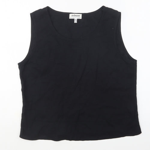 Steilmann Womens Black Viscose Basic Tank Size 12 Round Neck