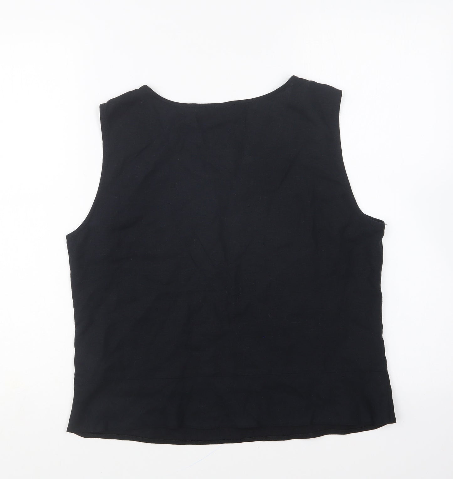 Steilmann Womens Black Viscose Basic Tank Size 12 Round Neck