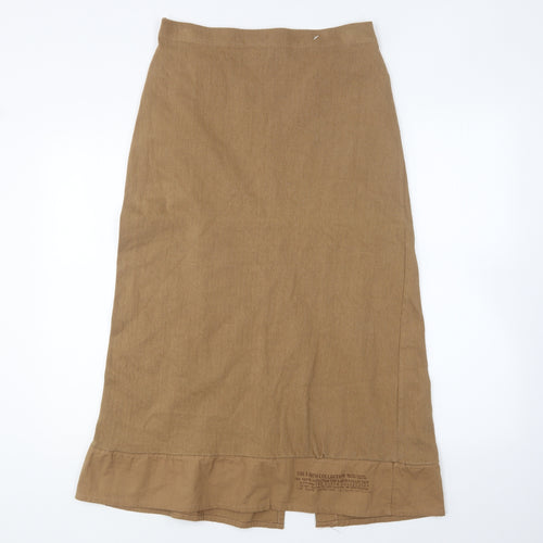 Preworn Womens Brown Cotton A-Line Skirt Size L