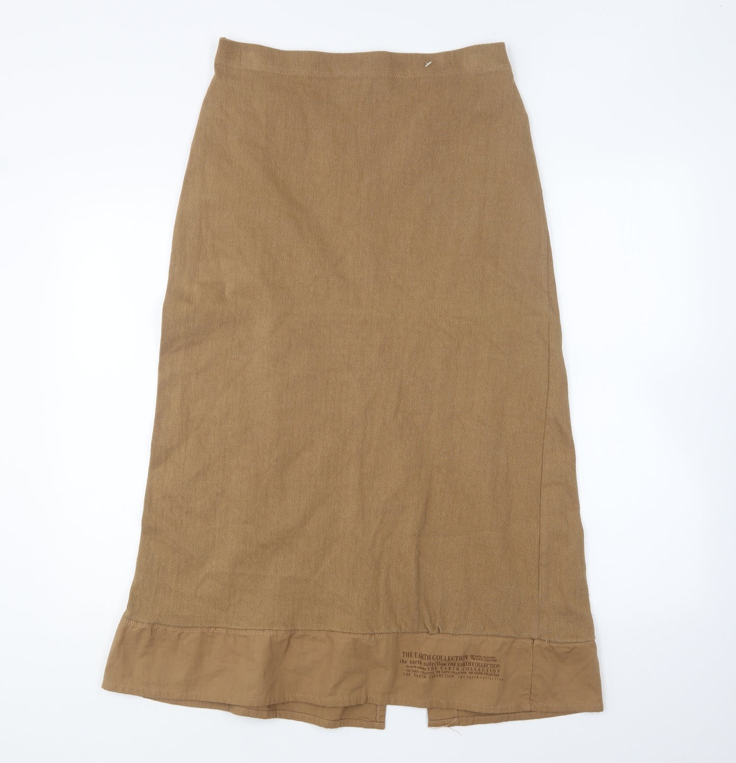 Preworn Womens Brown Cotton A-Line Skirt Size L