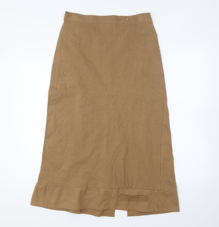Preworn Womens Brown Cotton A-Line Skirt Size L
