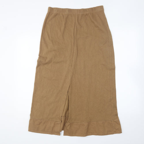 Preworn Womens Brown Cotton A-Line Skirt Size L