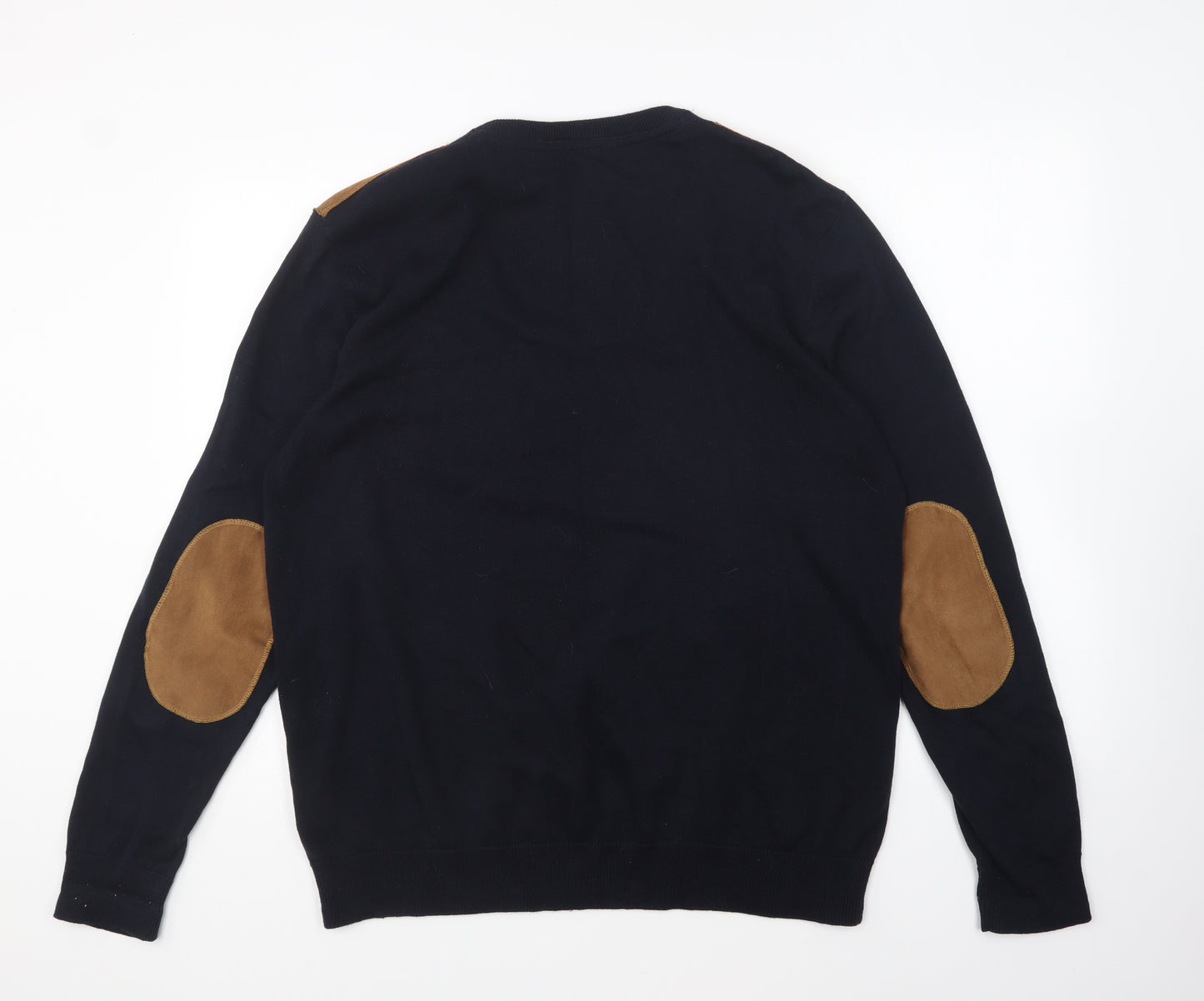 Cedar Wood State Mens Blue Round Neck Cotton Pullover Jumper Size XL