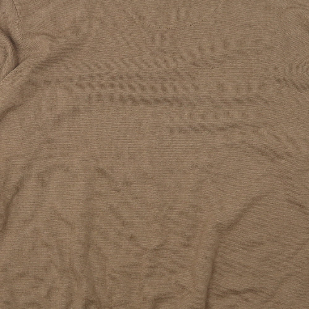 Cedar Wood State Mens Brown Round Neck Cotton Pullover Jumper Size XL