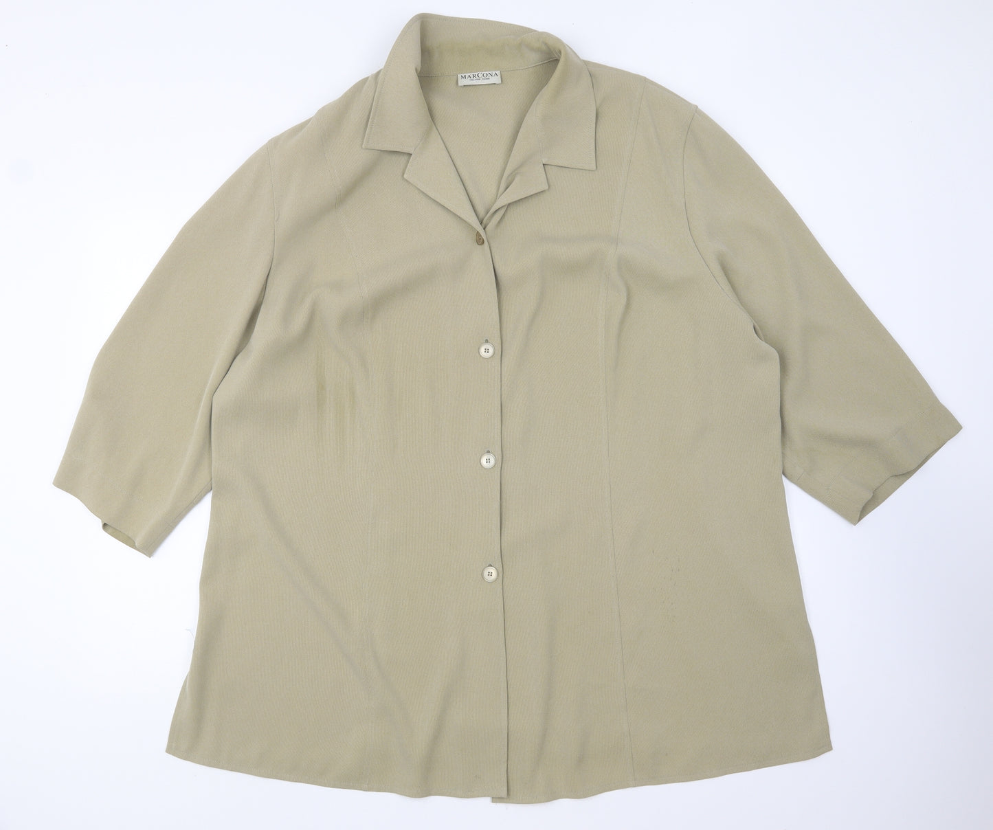 Marcona Womens Beige Jacket Blazer Size 24 Button
