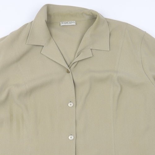 Marcona Womens Beige Jacket Blazer Size 24 Button
