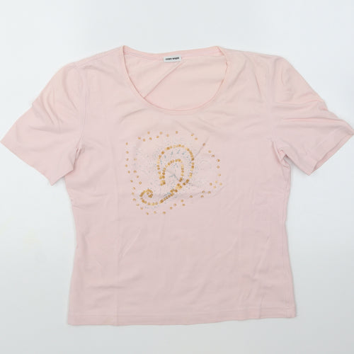 Gerry Weber Womens Pink Polyester Basic T-Shirt Size 12 Round Neck