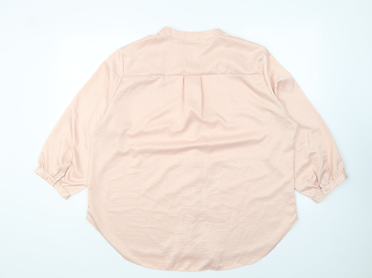 Gerard Womens Pink Polyester Basic Button-Up Size 18 V-Neck