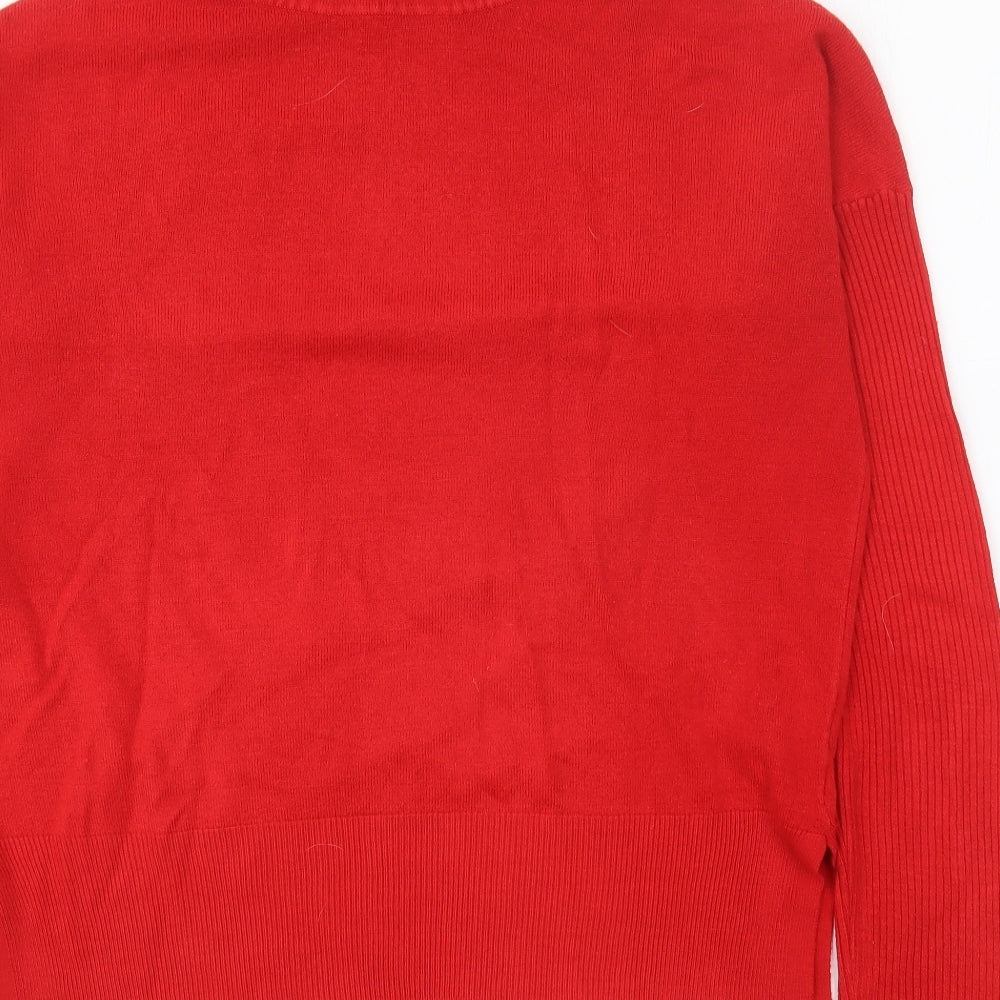 NEXT Womens Red Roll Neck Acrylic Pullover Jumper Size S