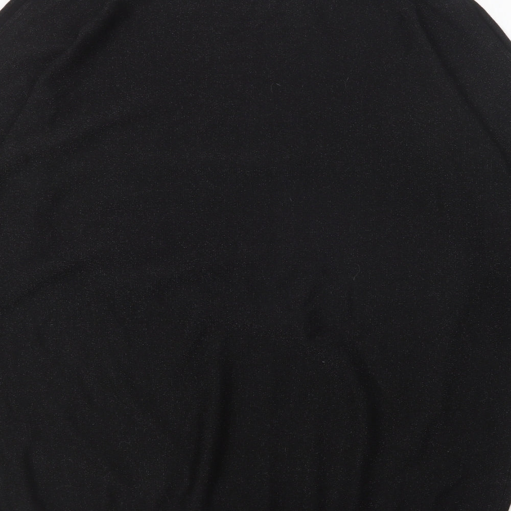 Wallis Womens Black Round Neck Viscose Pullover Jumper Size L