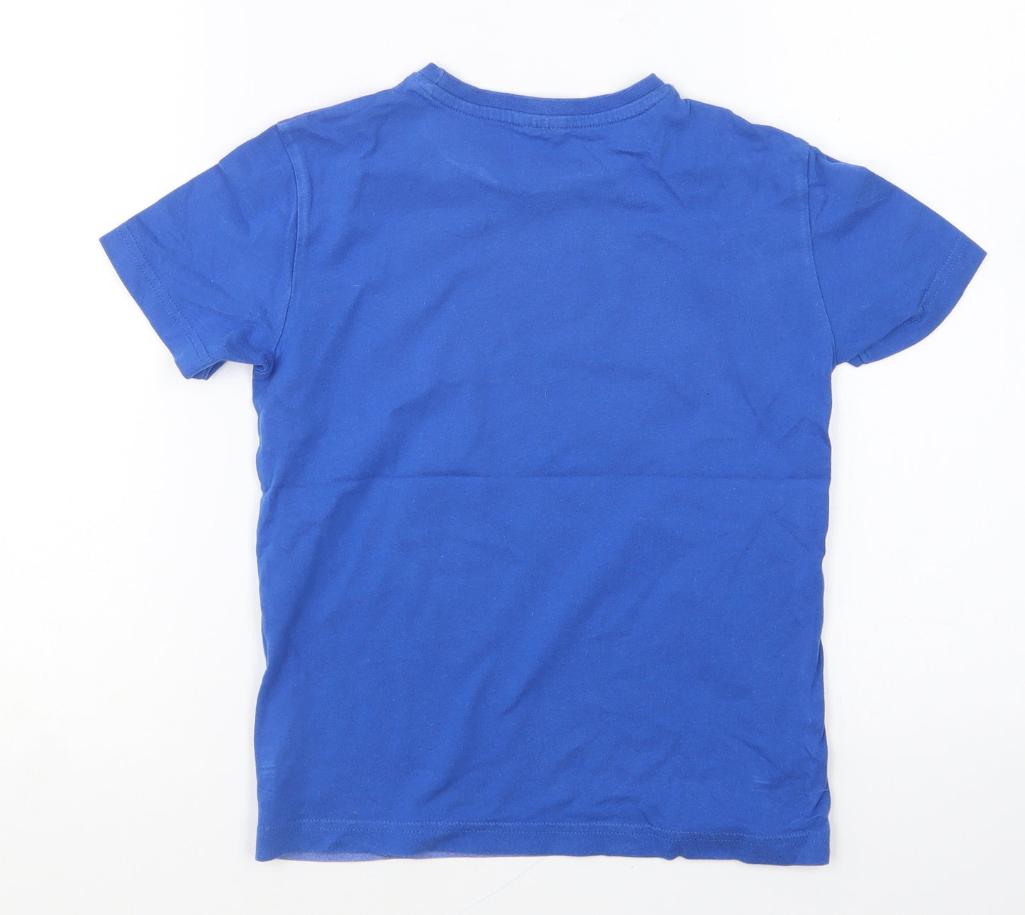 NEXT Boys Blue Cotton Basic T-Shirt Size 6 Years Round Neck Pullover - Lego