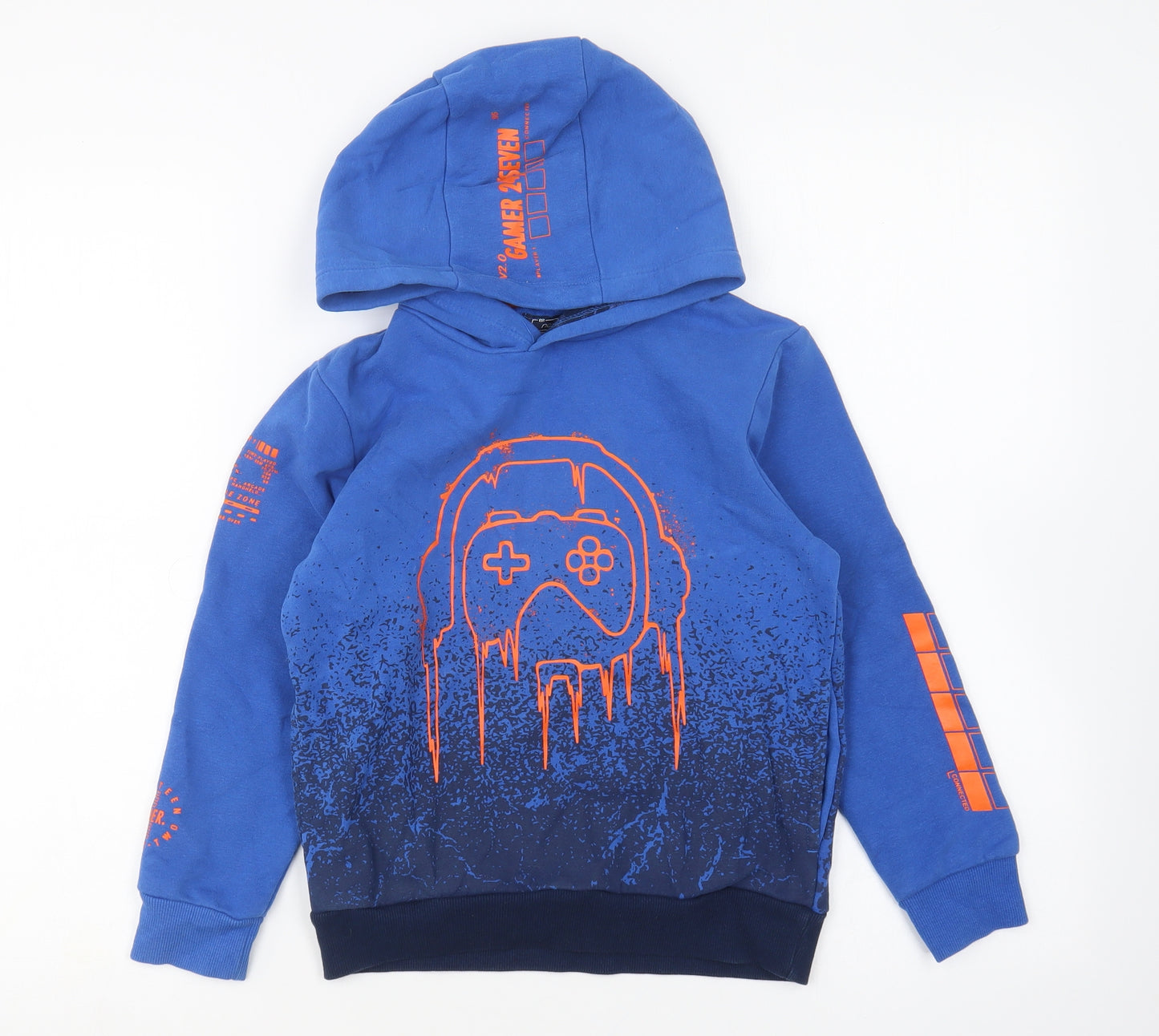 NEXT Boys Blue Cotton Pullover Hoodie Size 7 Years Pullover - Gamer