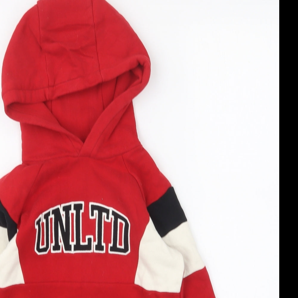 NEXT Boys Red Cotton Pullover Hoodie Size 7 Years Pullover - UNLTD