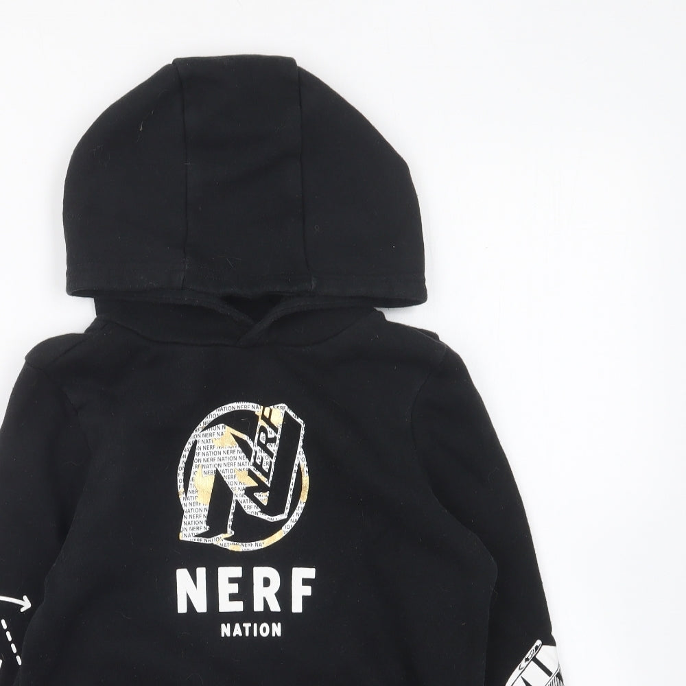 F&F Boys Black Cotton Pullover Hoodie Size 7-8 Years Pullover - Nerf