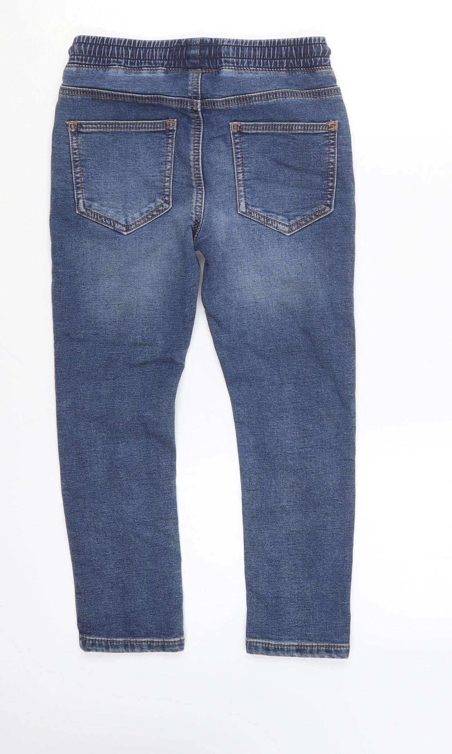 NEXT Boys Blue Cotton Straight Jeans Size 7 Years Regular Drawstring