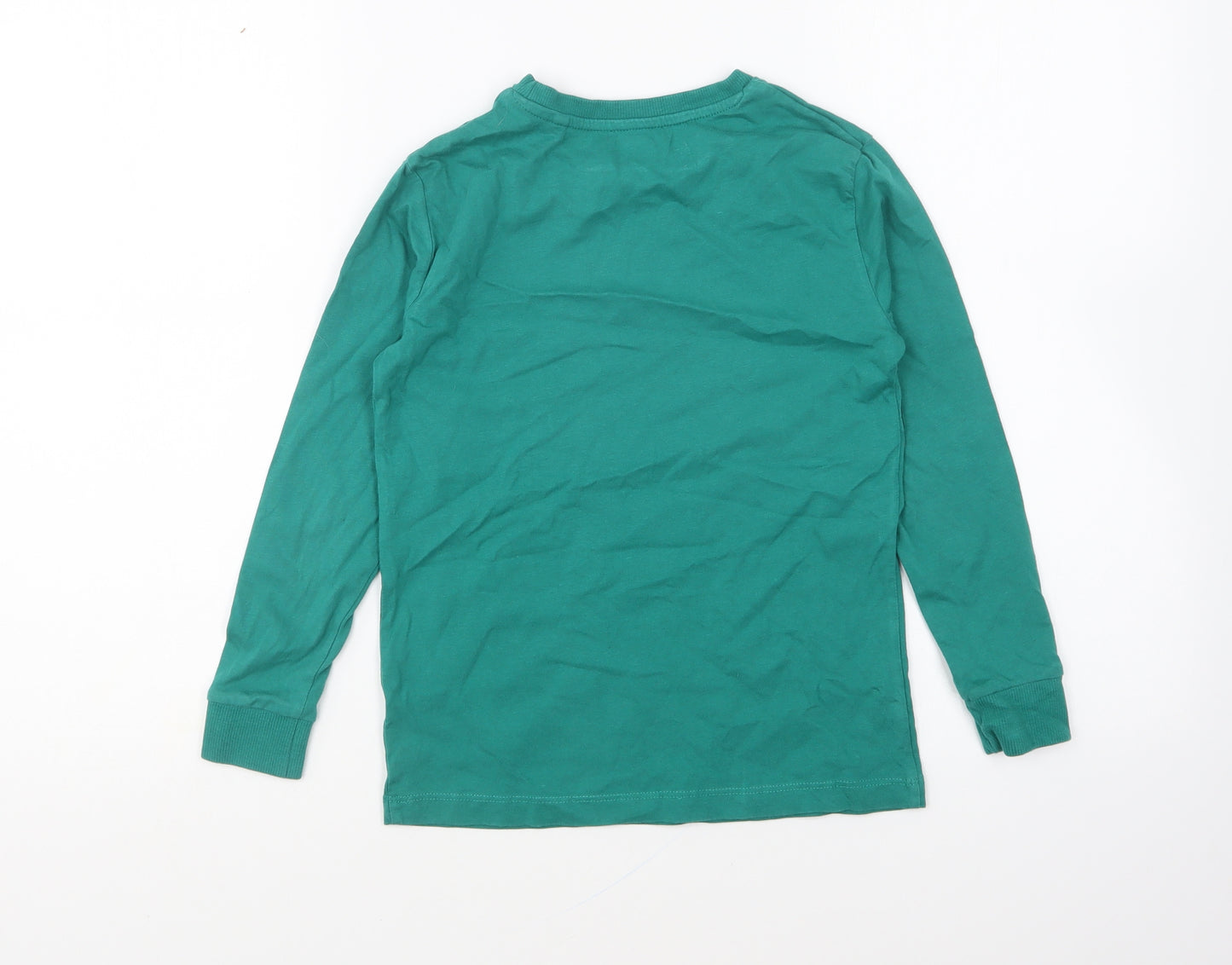 NEXT Boys Green Cotton Basic T-Shirt Size 7 Years Round Neck Pullover - Game Console