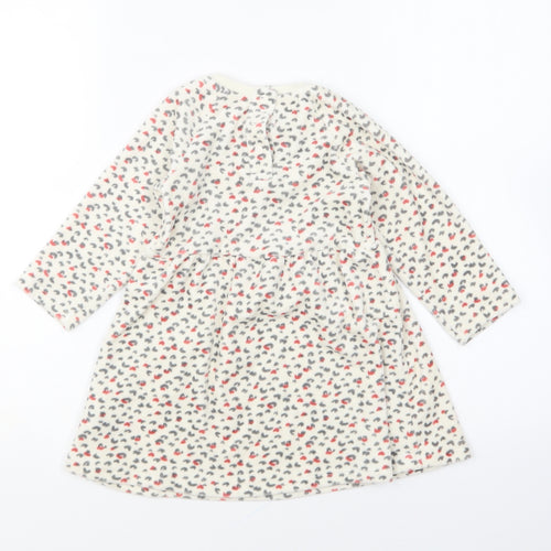 Marks and Spencer Girls Multicoloured Animal Print Polyester Skater Dress Size 18-24 Months Round Neck Snap