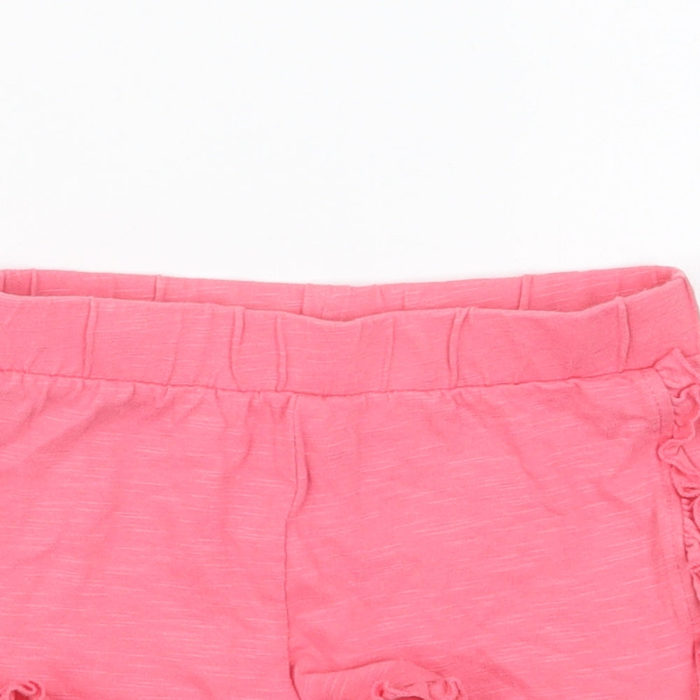 F&F Girls Pink Cotton Cropped Trousers Size 18-24 Months Pullover - Shorts