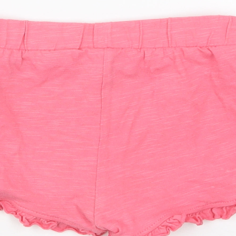 F&F Girls Pink Cotton Cropped Trousers Size 18-24 Months Pullover - Shorts