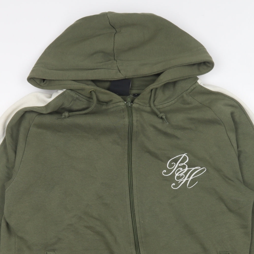 Beck & Hersey Mens Green Cotton Full Zip Hoodie Size L