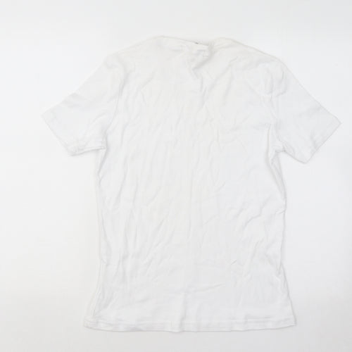 Paco Marine Womens White Cotton Basic T-Shirt Size S Round Neck - Anchor
