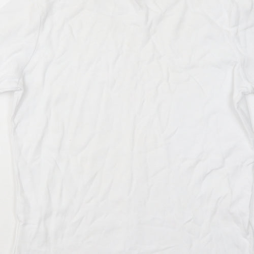 Paco Marine Womens White Cotton Basic T-Shirt Size S Round Neck - Anchor