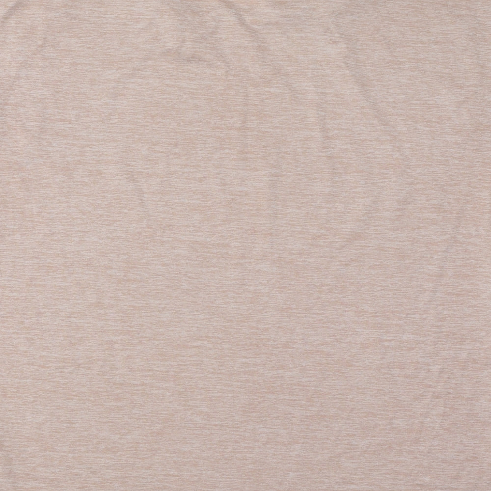 New Look Womens Beige Polyester Basic T-Shirt Size M Round Neck Pullover