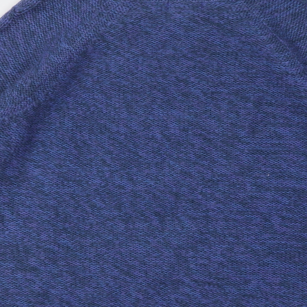 F&F Womens Blue Round Neck Geometric Acrylic Pullover Jumper Size 14