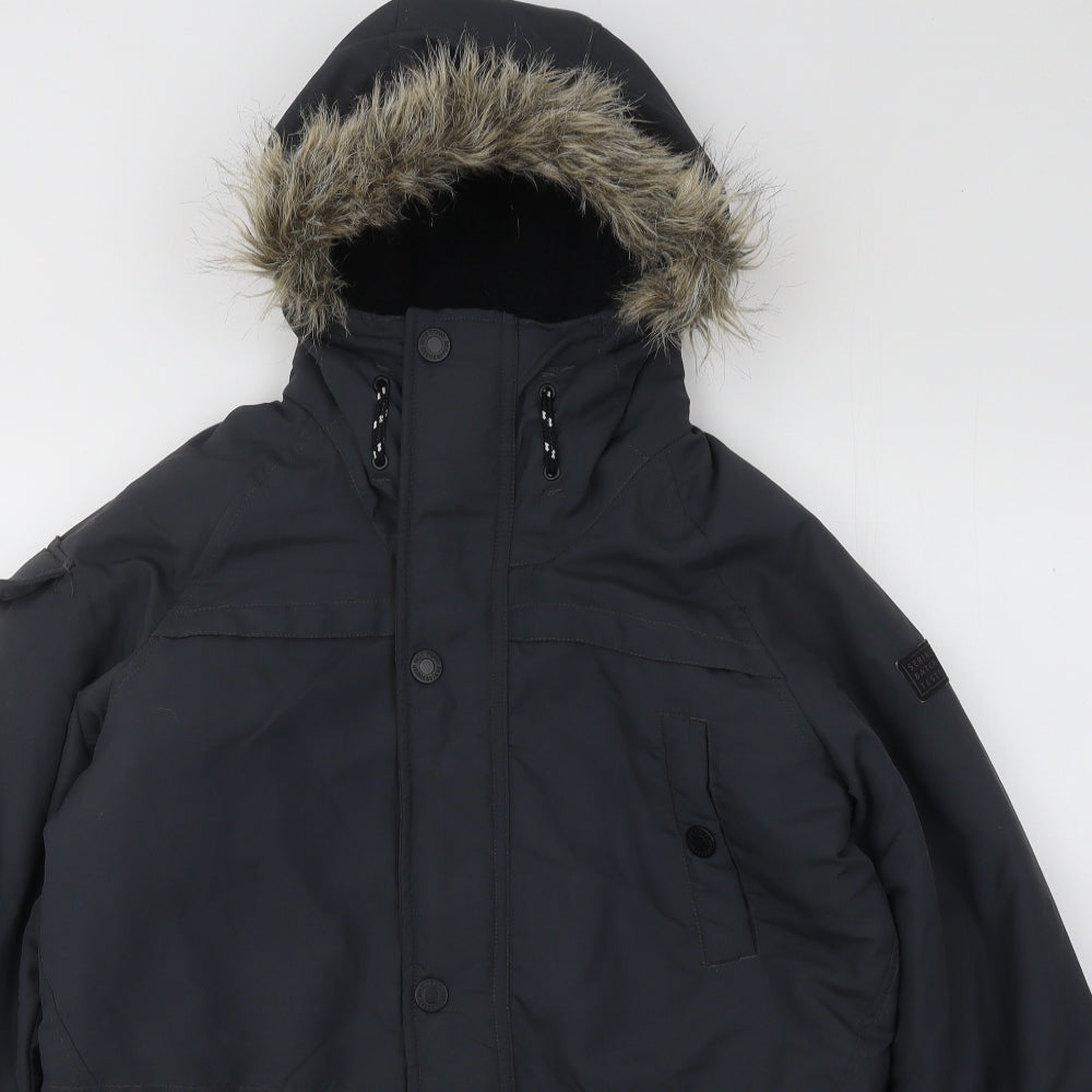 NEXT Boys Grey Parka Coat Size 13 Years Zip